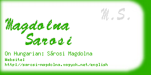 magdolna sarosi business card